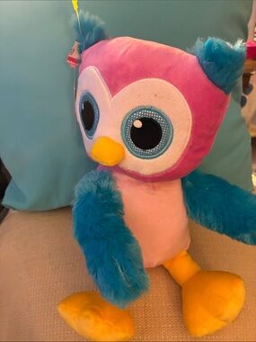 Astrid Progressive Plush Pink and Blue Owl Stuffed Animal - Soft Plush Toy-NWT